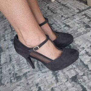 Call It Spring Black T-Strap Heels